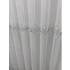 NİVEMESHOME LUNA GEOMETRIC PATTERNED SILVER 1/3 DENSE PLEATED TULLE CURTAIN APM