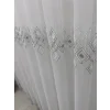 NİVEMESHOME LUNA GEOMETRIC PATTERNED SILVER 1/3 DENSE PLEATED TULLE CURTAIN APM