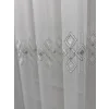 NİVEMESHOME LUNA GEOMETRIC PATTERNED SILVER 1/3 DENSE PLEATED TULLE CURTAIN APM