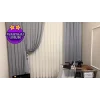 NİVEMESHOME MIZRAKLI FIR0914 AR03102 V-105 GRİ 1/3 SIK PİLELİ TÜL PERDE APM