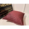 NİVEMESHOME MONET ZİGZAG PILLOW COVER BURGUNDY-GRAY 45 X 45