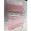 NIVEMESHOME DAISY-WHITE STRIPED TASSELED BEACH TOWEL