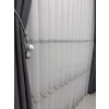 NIVEMESHOME OLIVIA 2025 V-3 SILVER DETAILED 1/3 TIGHT GATHERED TULLE CURTAIN APM