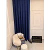 NİVEMESHOME ROMA 18542-D K.İNDİGO LEINEN 1/3 DICHT GESTAPELTE FOND-VORHANG APM