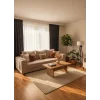 NİVEMESHOME SEDEF 1-0093 TAM DESEN EKRU 1/3 PİLELİ TÜL PERDE