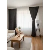 NİVEMESHOME SEDEF 1-0093 TAM DESEN EKRU 1/3 PİLELİ TÜL PERDE