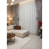 NİVEMESHOME SEDEF 1-094P YARI DESEN EKRU 1/3 PİLELİ TÜL PERDE