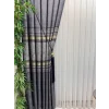 NİVEMESHOME ŞİMAL GÜMÜŞ DETAYLI 1/3 SIK PİLELİ TÜL PERDE APM