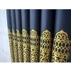NİVEMESHOME VINTAGE DARK BLUE-GOLD 1/3 HEAVY PILE BACKGROUND CURTAIN APM