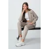 تومي لايف T10BY-95306_01 سترة نسائية / بنطال رياضي ضيق بلون بيج غامق