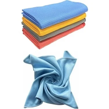 %100 MICROFIBER BAKLAVA PATTERN GLASS CLOTH BLUE 50X70 APM