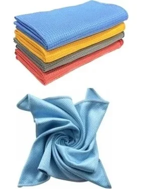 %100 MICROFIBER BAKLAVA PATTERN GLASS CLOTH BLUE 50X70 APM