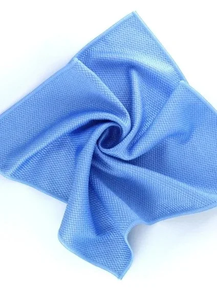 %100 MICROFIBER BAKLAVA PATTERN GLASS CLOTH BLUE 50X70 APM