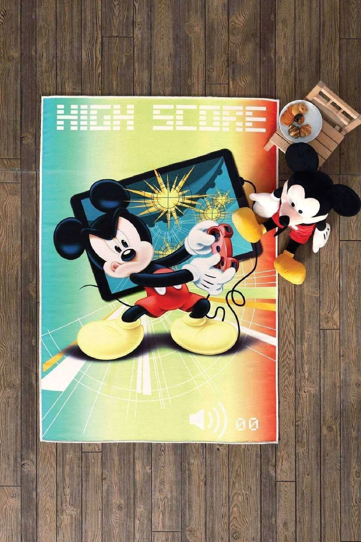 120*180 MİCKEY HIGH DISNEY HALI CON LICENZA TAÇ