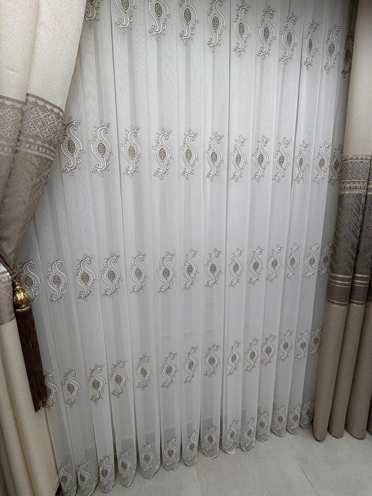 NİVEMESHOME ROYAL 4380 Вискон 1/3 плиссированные бамбуковые тюль шторы