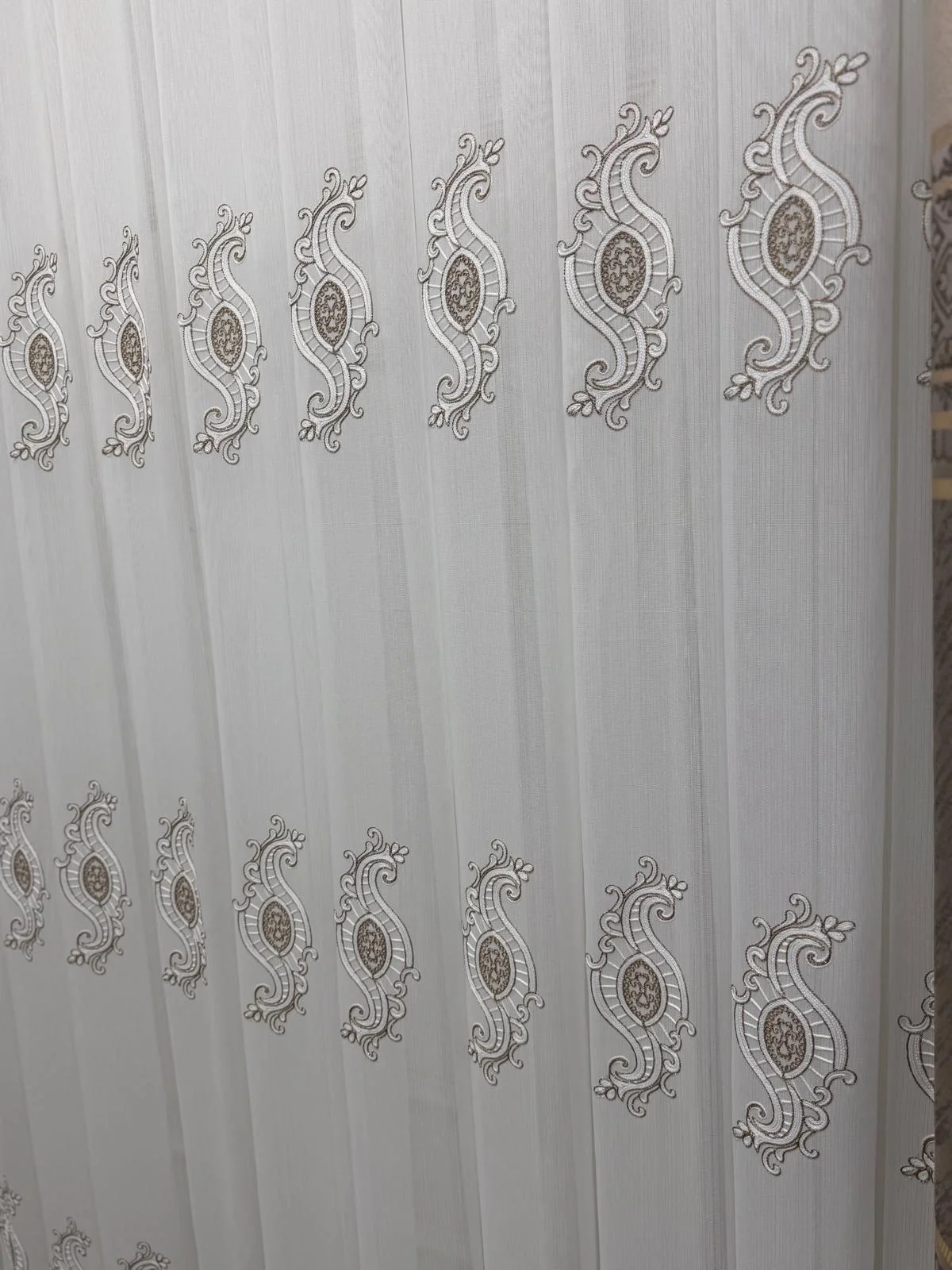 NİVEMESHOME ROYAL 4380 Вискон 1/3 плиссированные бамбуковые тюль шторы