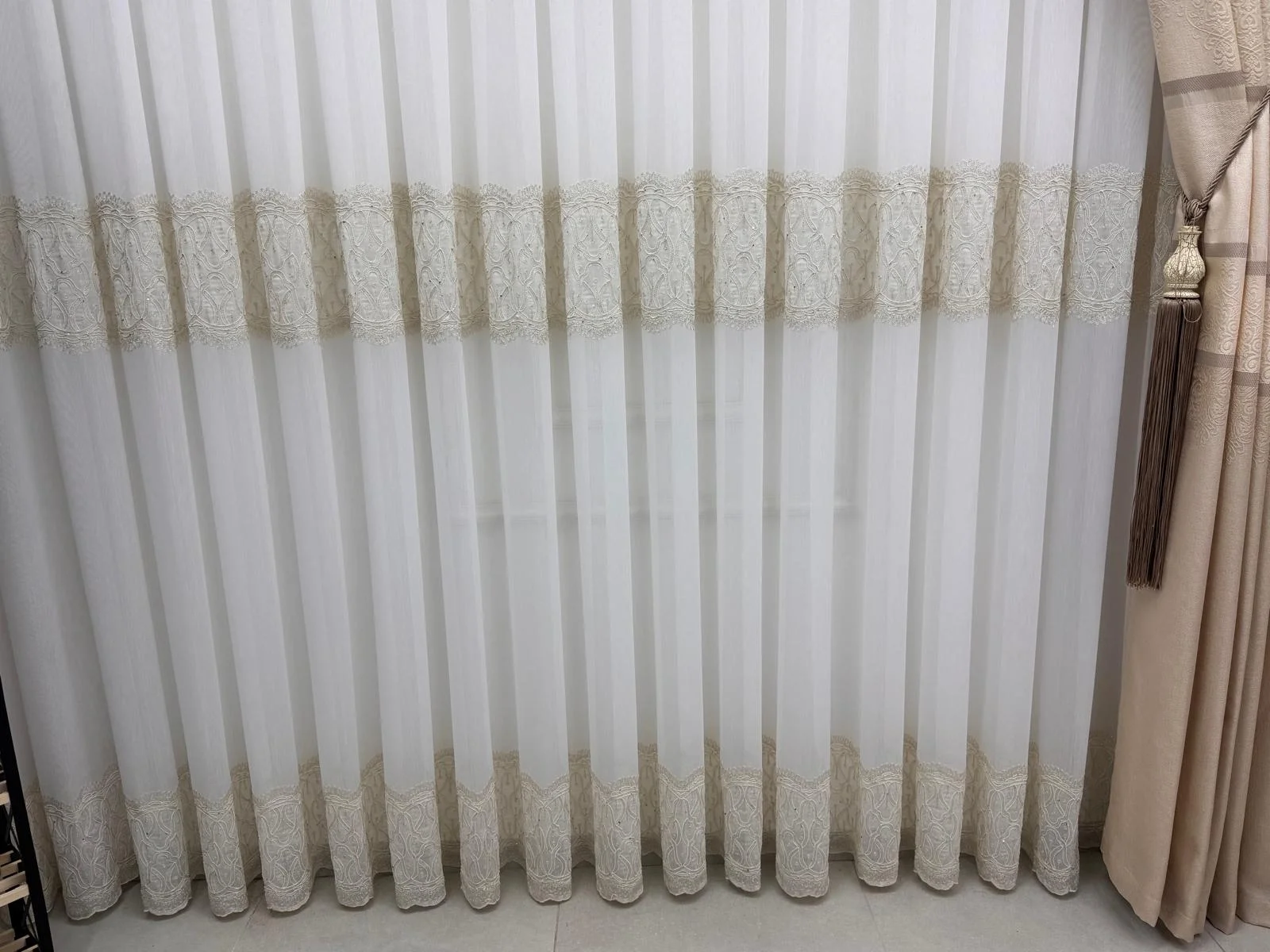 NİVEMESHOME LUMİNA 7194 V2 1/3 PİLELİ BAMBU TÜL PERDE