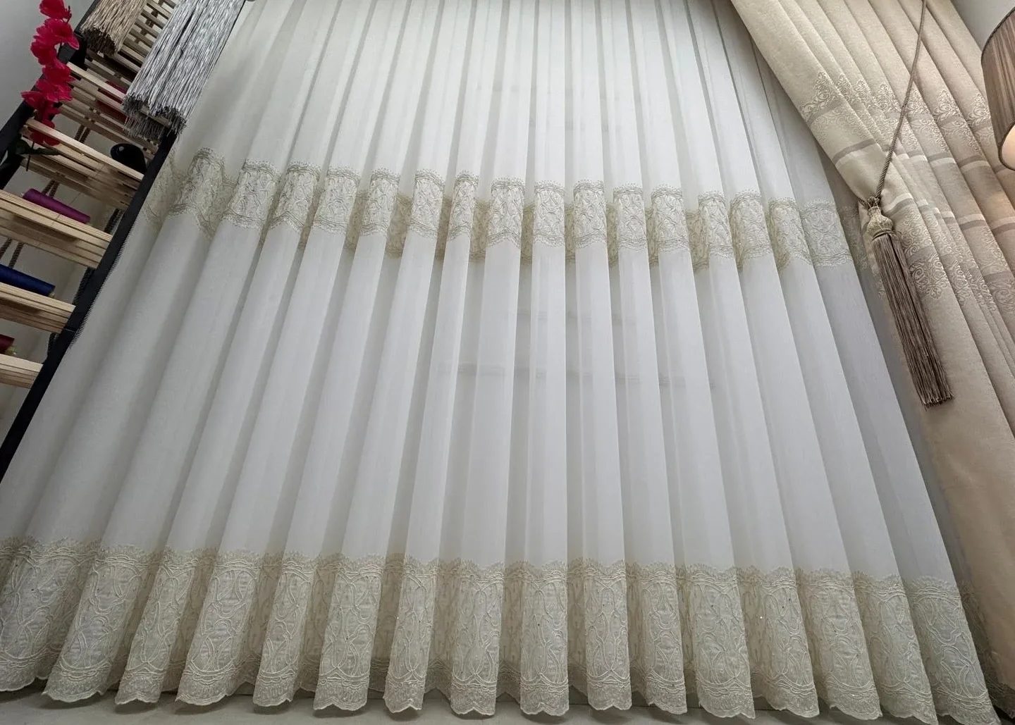 NİVEMESHOME LUMİNA 7194 V2 1/3 PİLELİ BAMBU TÜL PERDE
