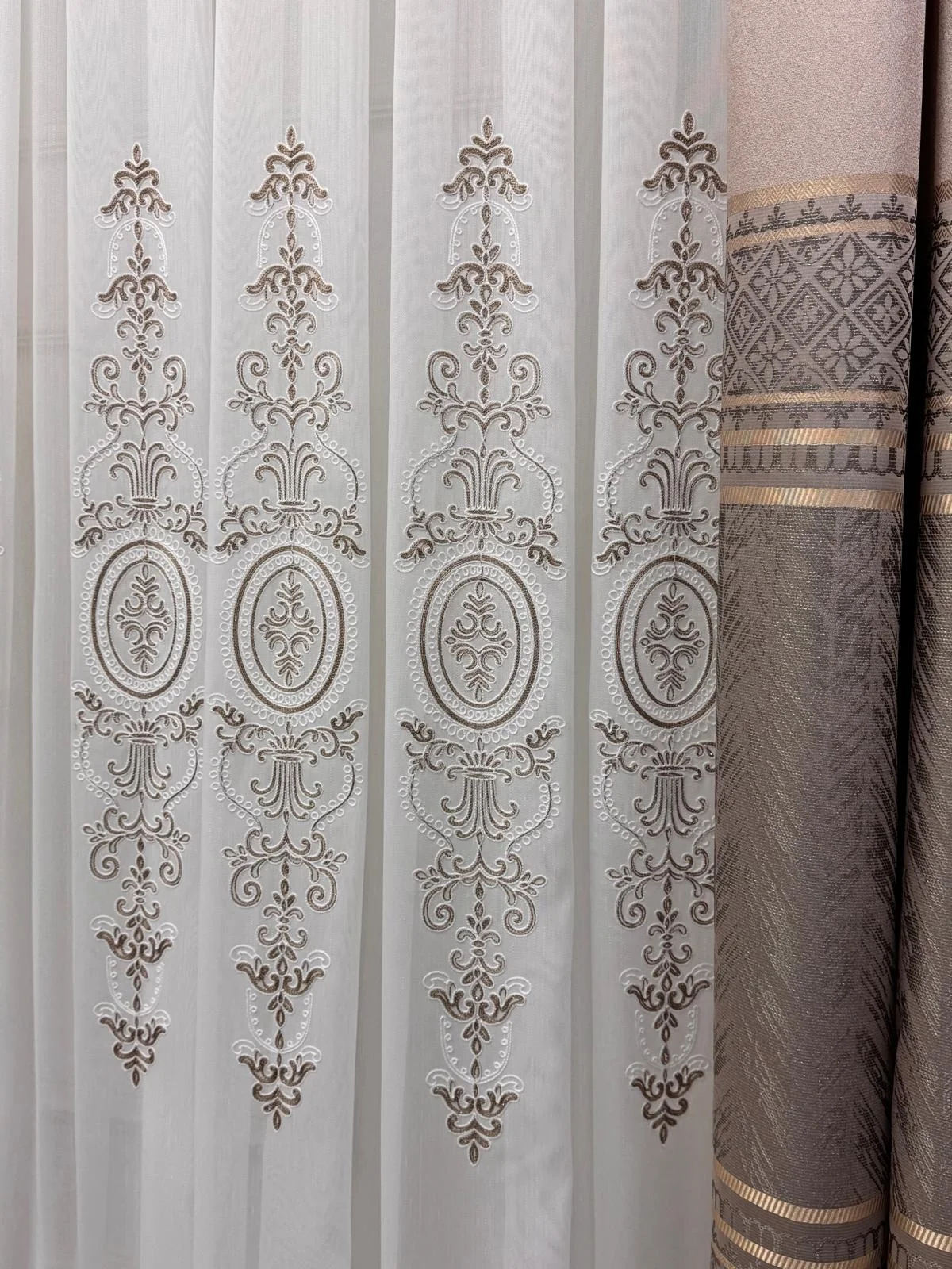 NİVEMESHOME ASPERA EKRU 1/3 PİLELİ TÜL PERDE APM