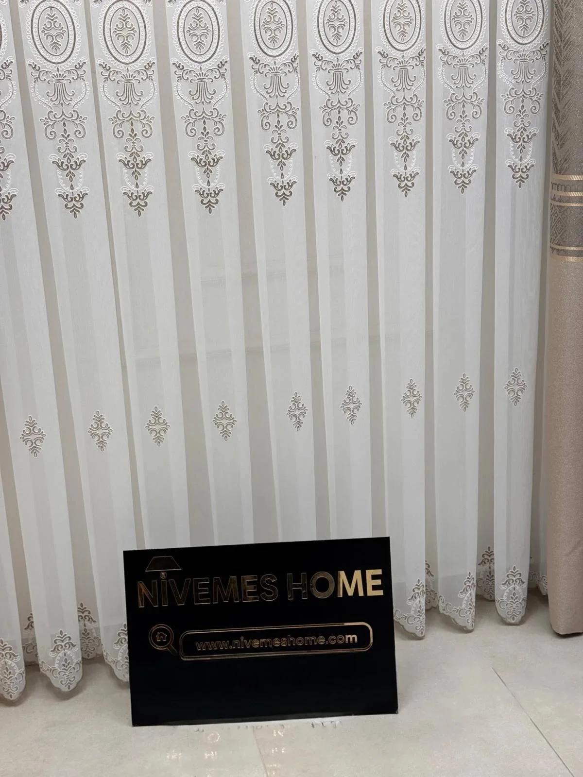 NİVEMESHOME ASPERA EKRU 1/3 PİLELİ TÜL PERDE APM