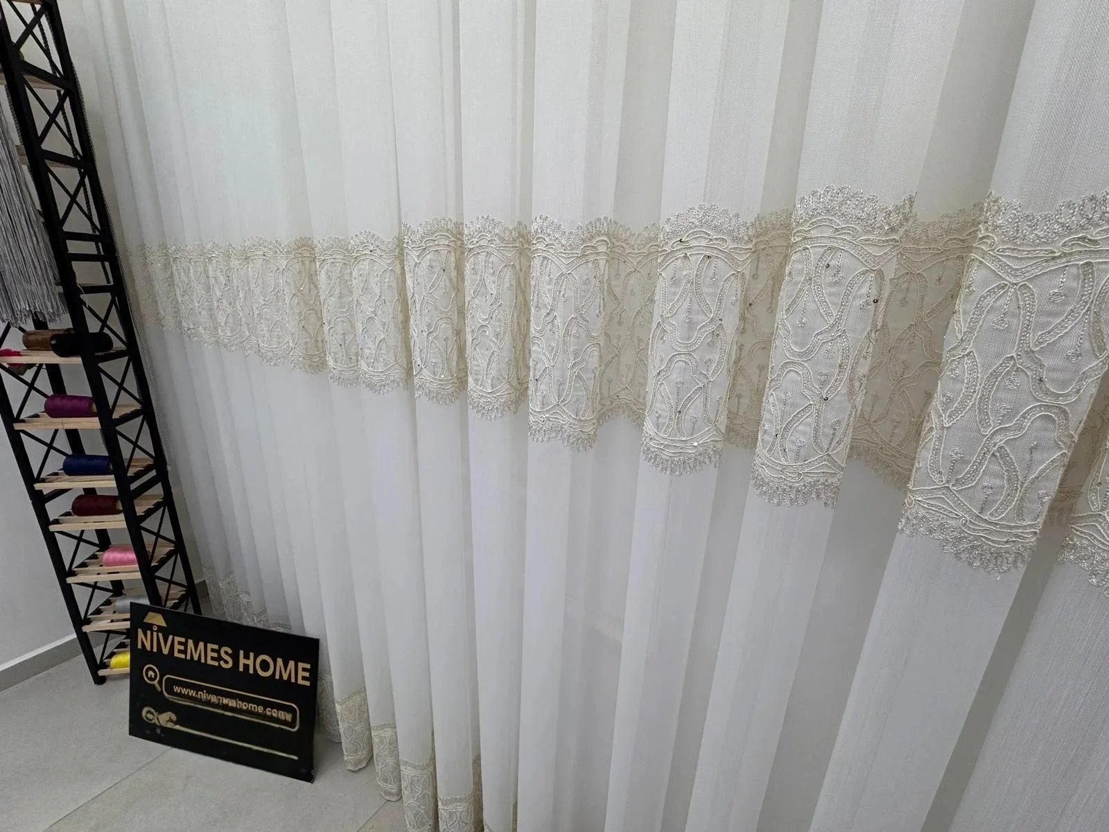 NİVEMESHOME LUMİNA 7194 V2 1/3 PİLELİ BAMBU TÜL PERDE