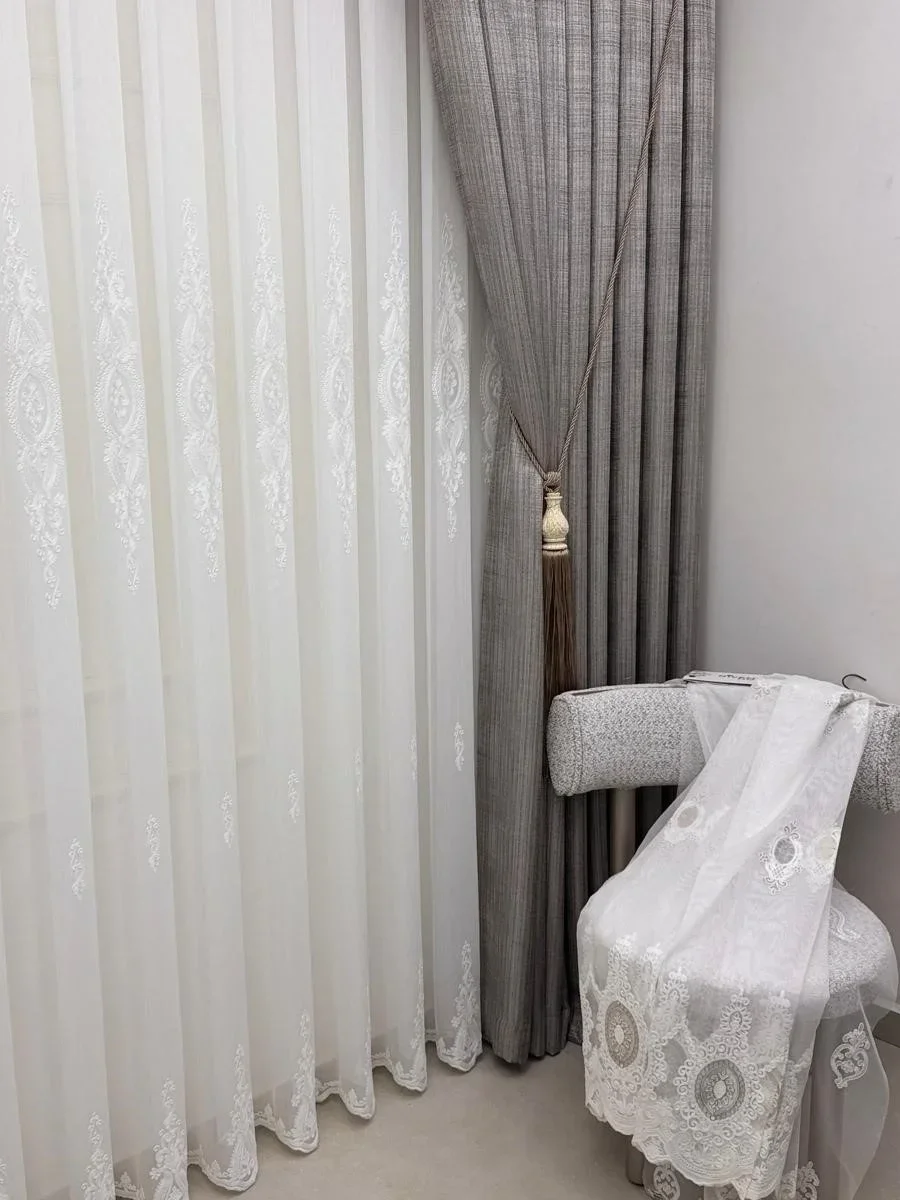 NİVEMESHOME САПФИР VELVET GOLD 1/3 TÜL PERDE
