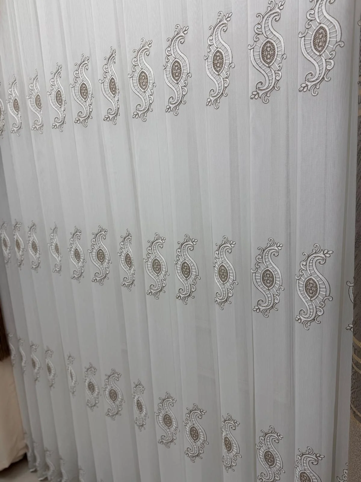 NİVEMESHOME ROYAL 4380 ВИЗОН 1/2.5 ПИЛЕЛИ БАМБУ ТЮЛЬ ШТОРА
