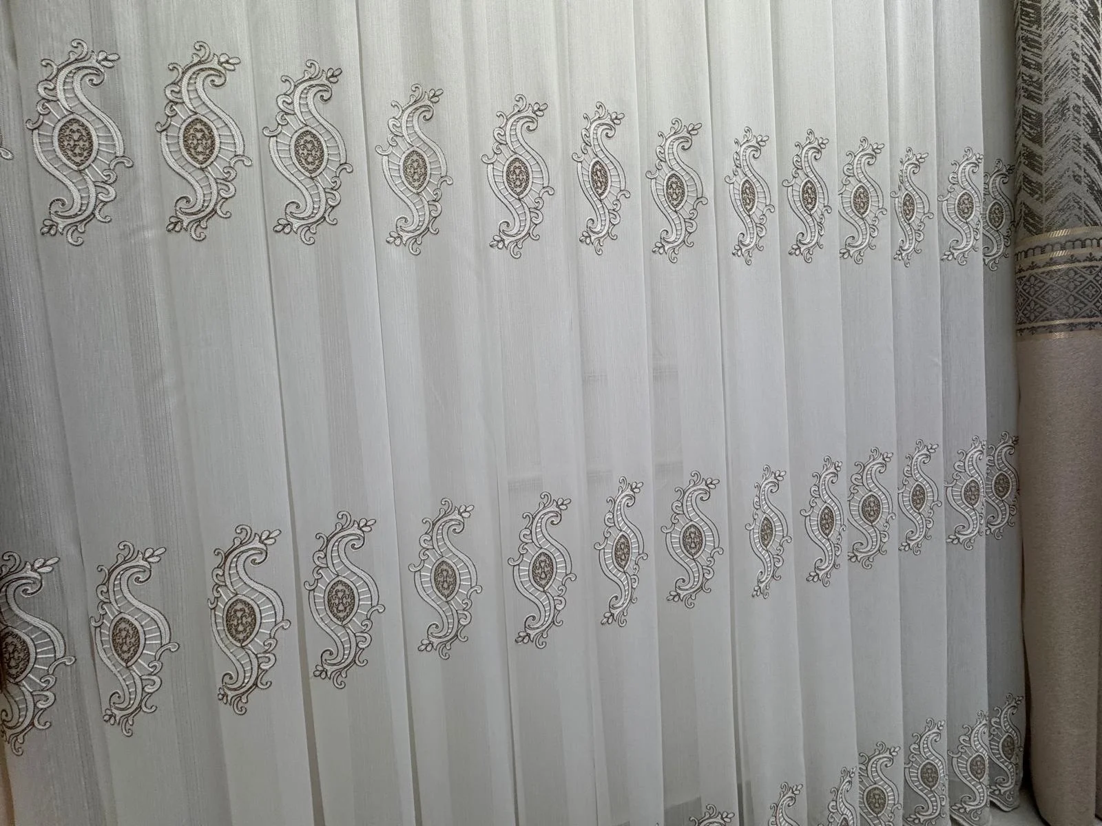 NİVEMESHOME ROYAL 4380 ВИЗОН 1/2.5 ПИЛЕЛИ БАМБУ ТЮЛЬ ШТОРА