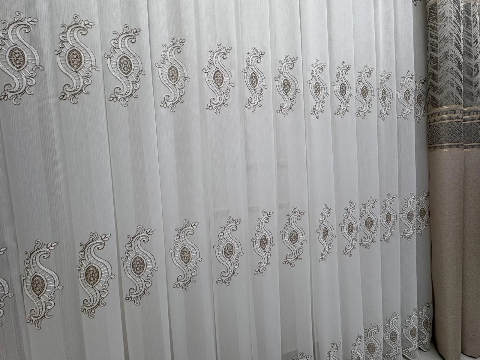 NİVEMESHOME ROYAL 4380 ВИЗОН 1/2.5 ПИЛЕЛИ БАМБУ ТЮЛЬ ШТОРА