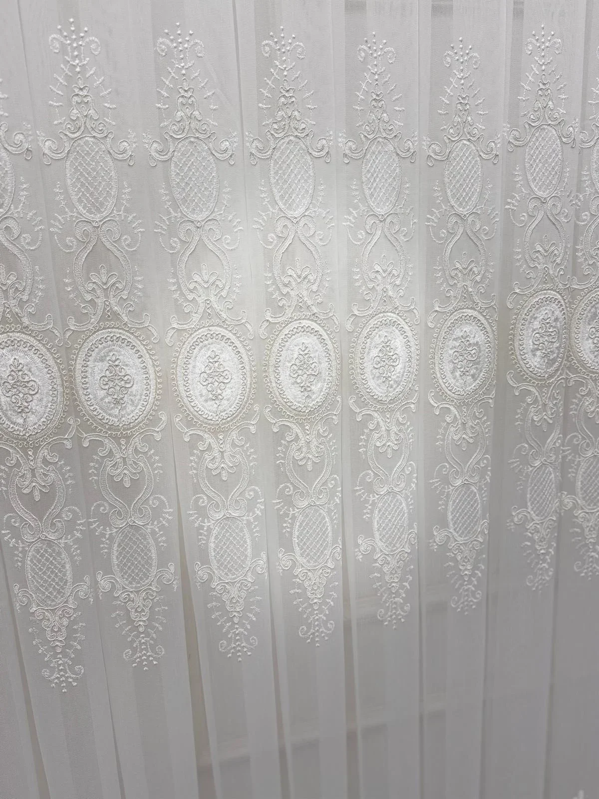 NİVEMESHOME HAZEL APLİK3 EKRU 1/2,5 PİLELİ BAMBU TÜL PERDE