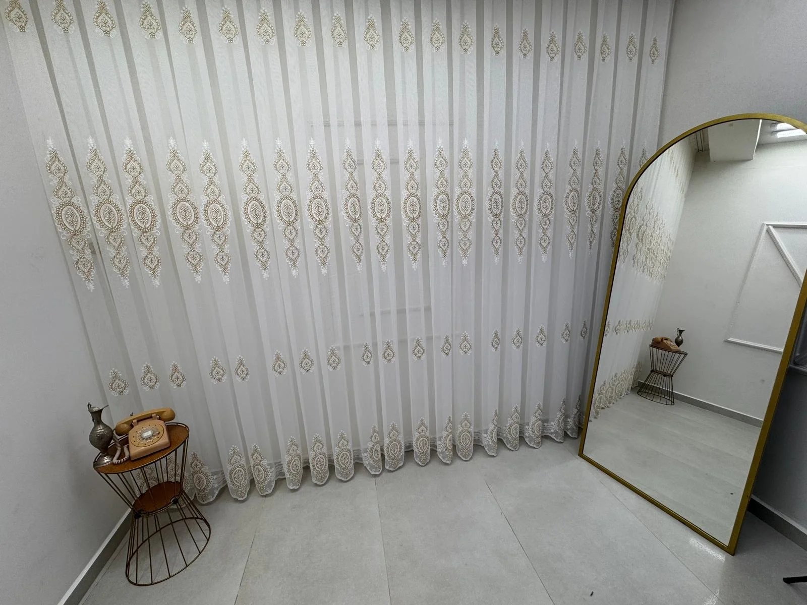 NİVEMESHOME YAREN 2024 GOLD 1/3 PİLELİ TÜL PERDE APM