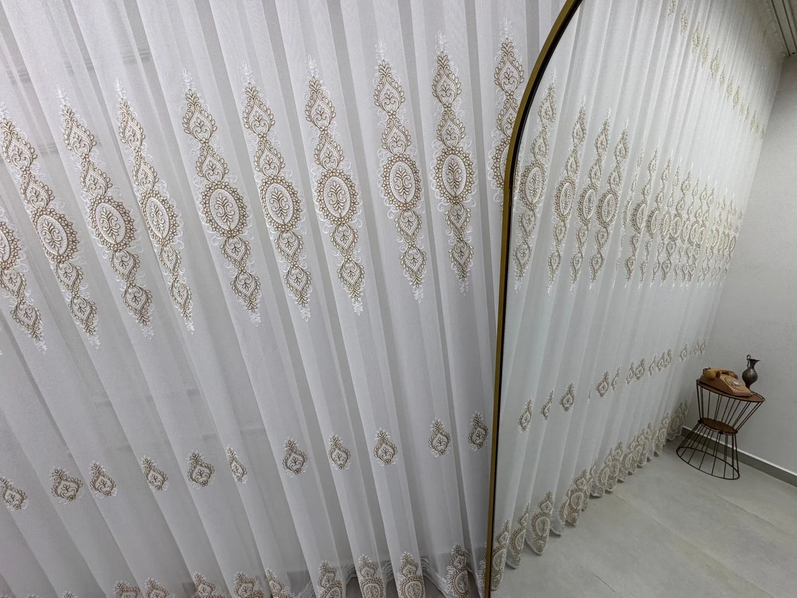 NİVEMESHOME YAREN 2024 GOLD 1/2,5 PİLELİ TÜL PERDE APM