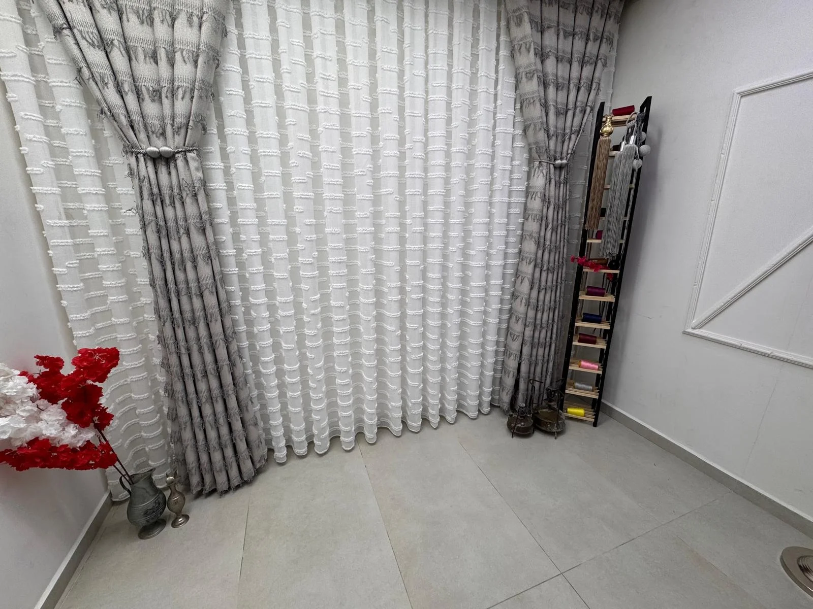 NİVEMESHOME FJ614617 V-60001 ARVEN GRİ 1/3 PİLELİ FON PERDE APM