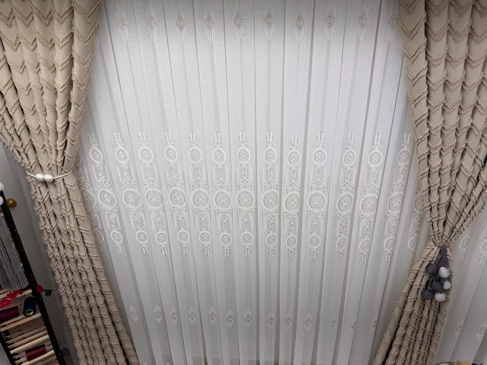 NİVEMESHOME SEDEF VİZON 1/3 PİLELİ TÜL CURTAIN APM