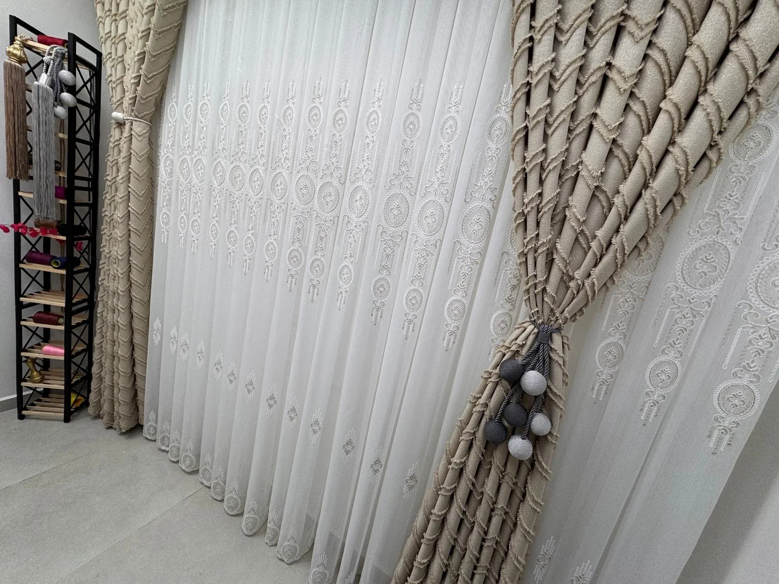 NİVEMESHOME SEDEF VİZON 1/3 PİLELİ TÜL CURTAIN APM