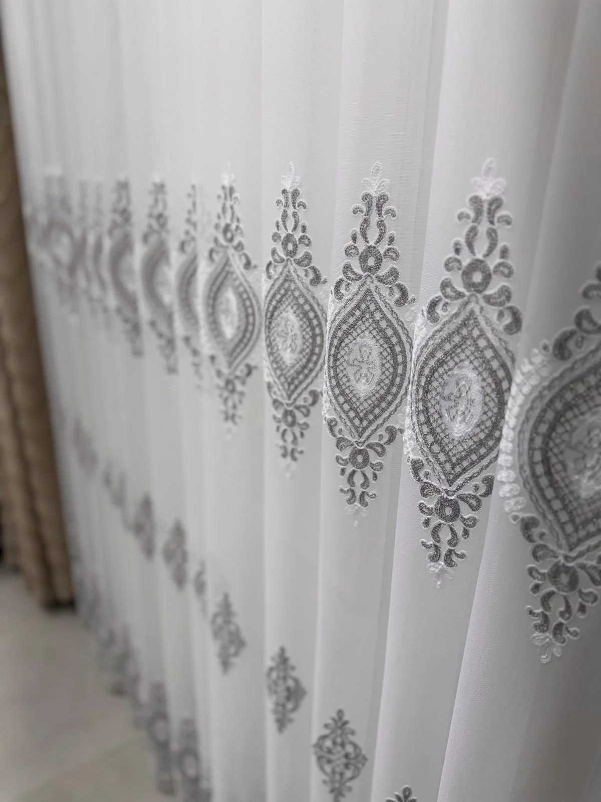 NİVEMESHOME SERAP GÜMÜŞ 1/3 PİLELİ BAMBU TÜL CURTAIN