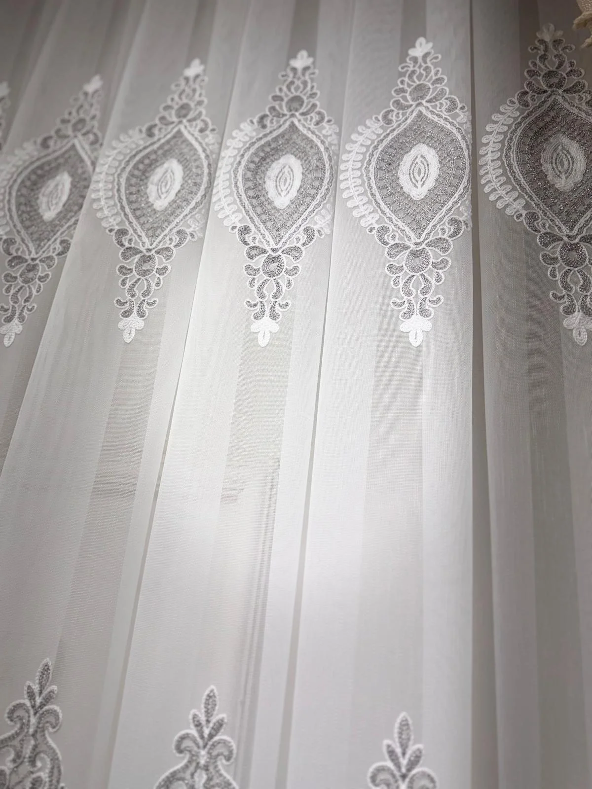 NİVEMESHOME SERAP GÜMÜŞ 1/3 PİLELİ BAMBU TÜL CURTAIN