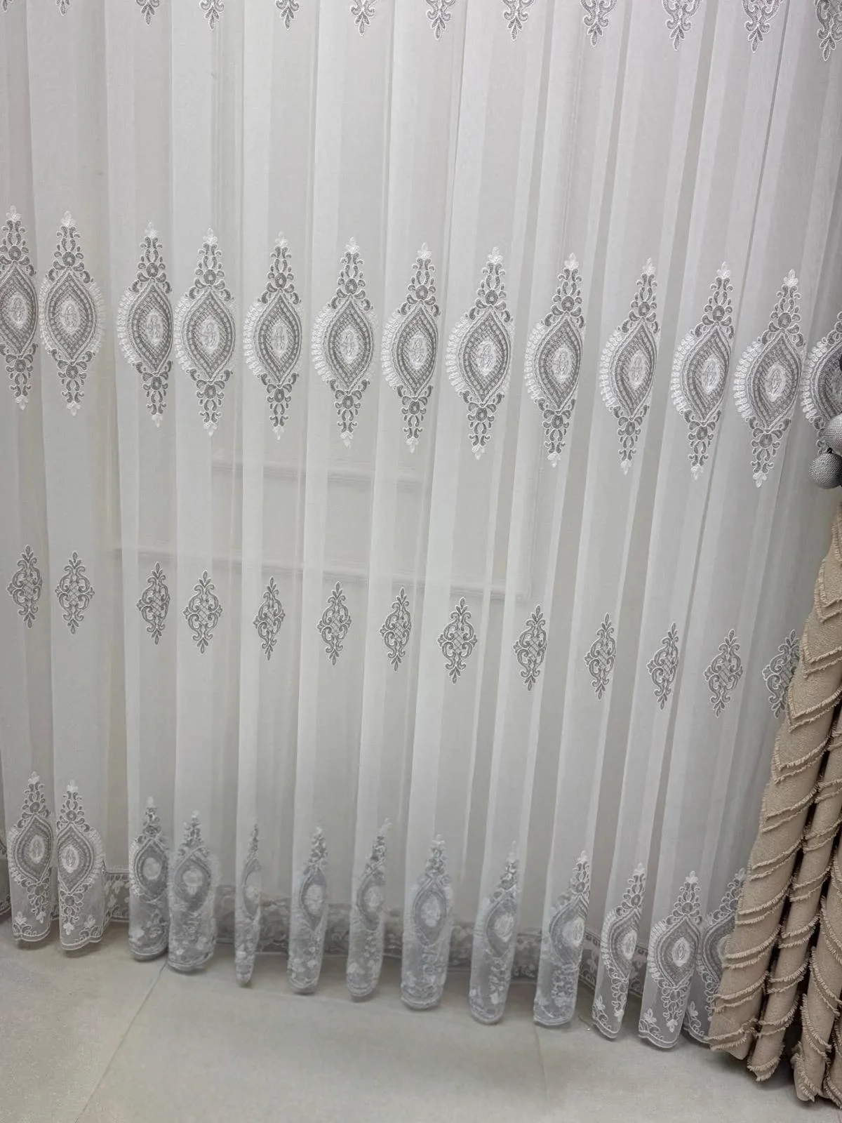 NİVEMESHOME SERAP GÜMÜŞ 1/3 PİLELİ BAMBU TÜL CURTAIN