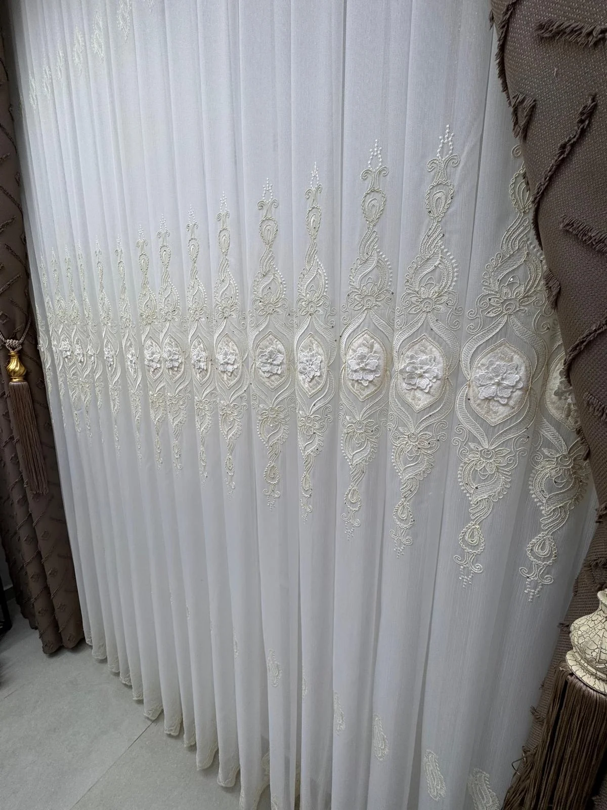 NİVEMESHOME CANSEL GOLD 1/3 PİLELİ ТЮЛЬ ЗАНАВЕСКА