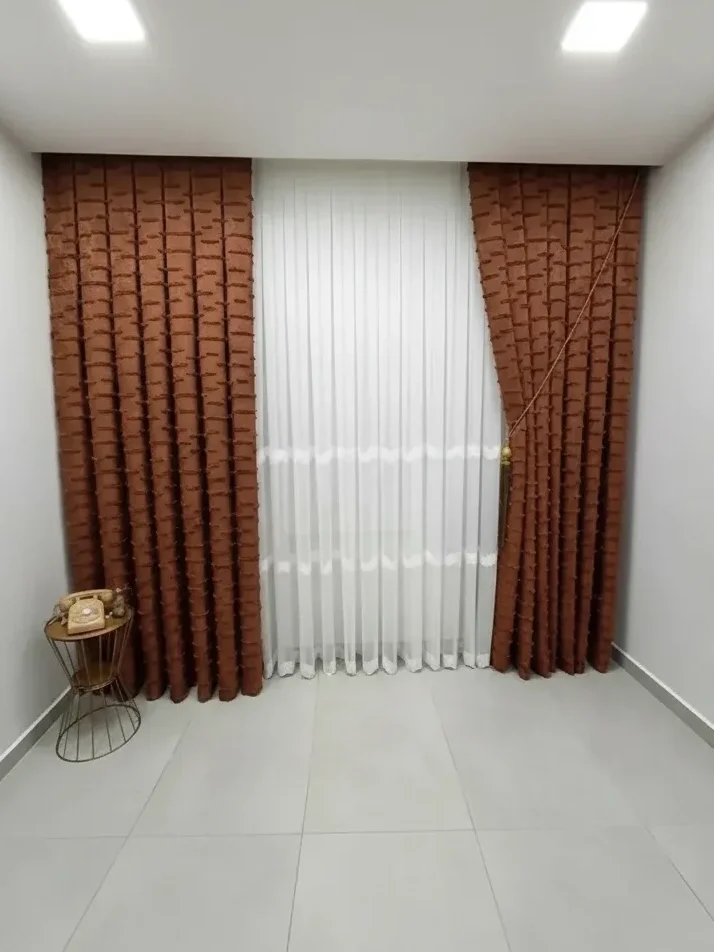 NIVEMESHOME DURU 3-0008 KİREMİT 1/3 Pileli FON PERDE