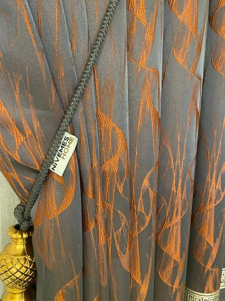 ALÇİN ANTRASİT-TURUNCU 1/3 SIK PİLE FON PERDE APM