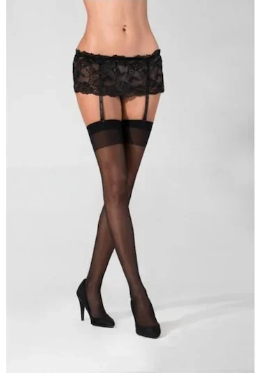 NIVEMESHOME DORİ GARTER STOCKINGS SET STANDARD BLACK DAYMOD