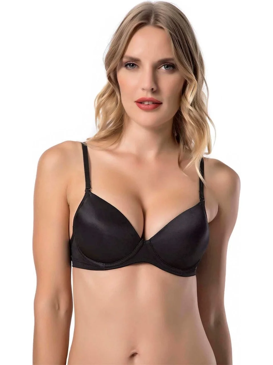 LE JARDİN 7080 MICRO COATED SILICONE BRA BLACK