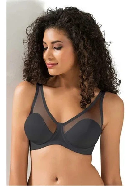 LE JARDİN 9200-B TULLE COVERED SOFT CUP BRA BLACK