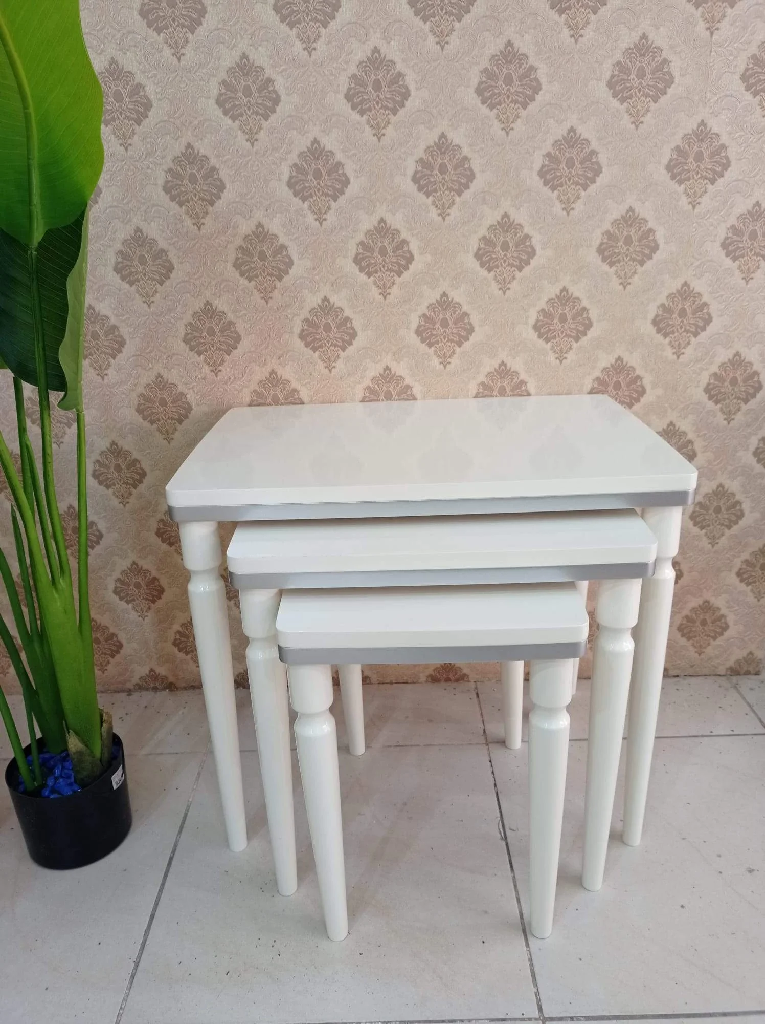 NİVEMESHOME DURU KREM-GÜMÜŞ 3 LÜ LÜX ZİGON