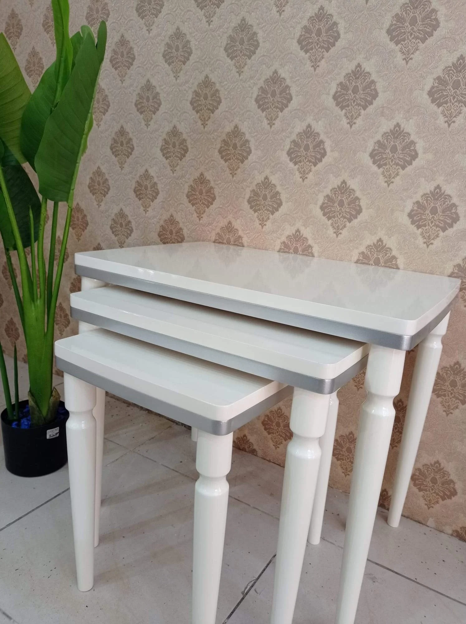 NIVEMESHOME DURU CREME-ARGENT 3 PIECES ZIGON LUXE