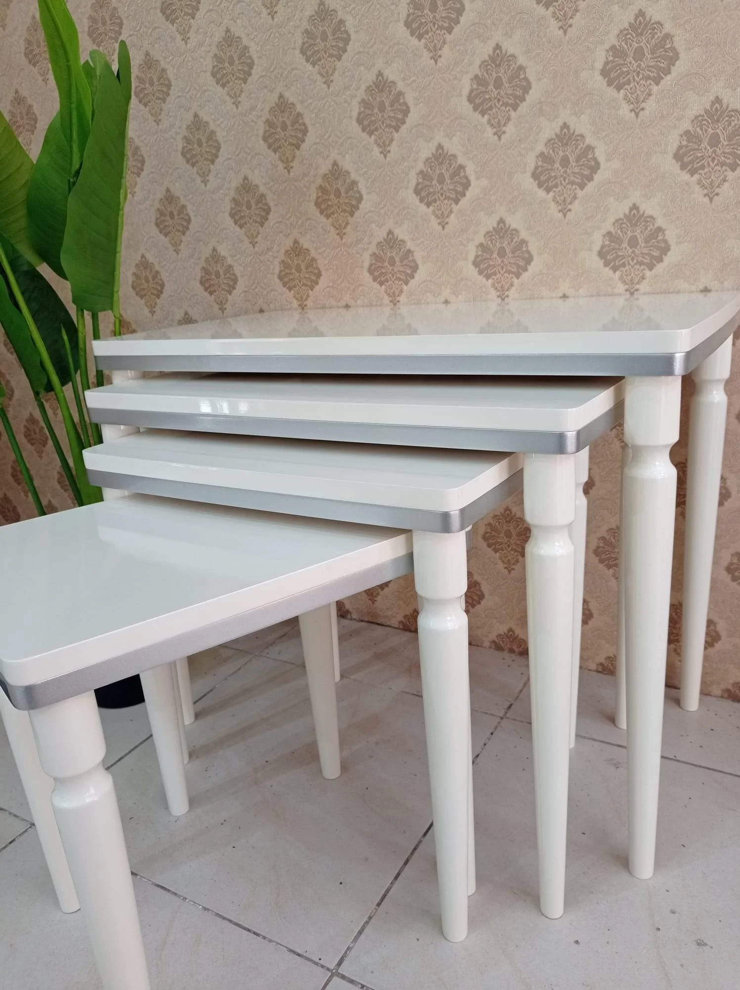 NİVEMESHOME DURU KREM-GÜMÜŞ 4 LÜ LÜX ZİGON