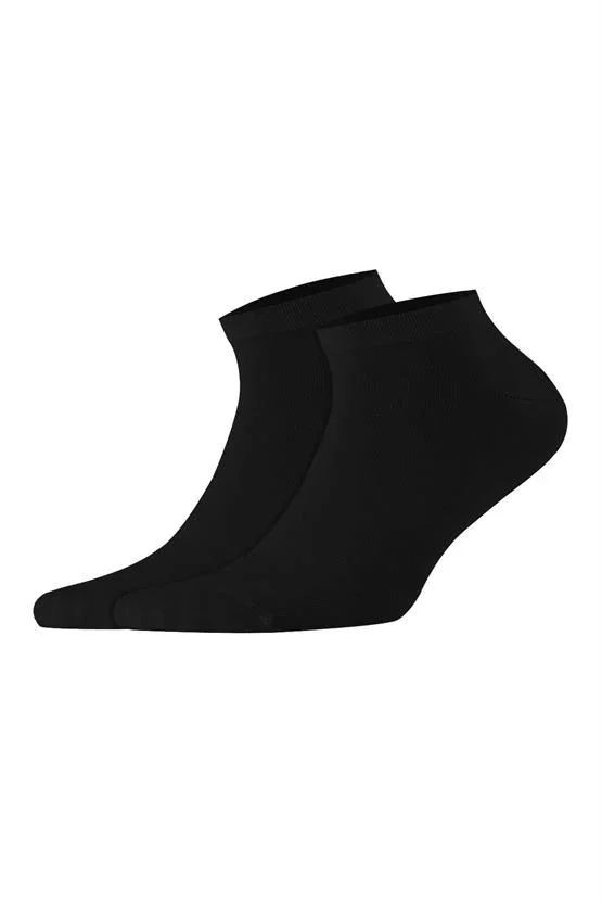 NİVEMESHOME 13101 UOMO MODAL CALZINO CORTO NERO LISCIO AYTUĞ