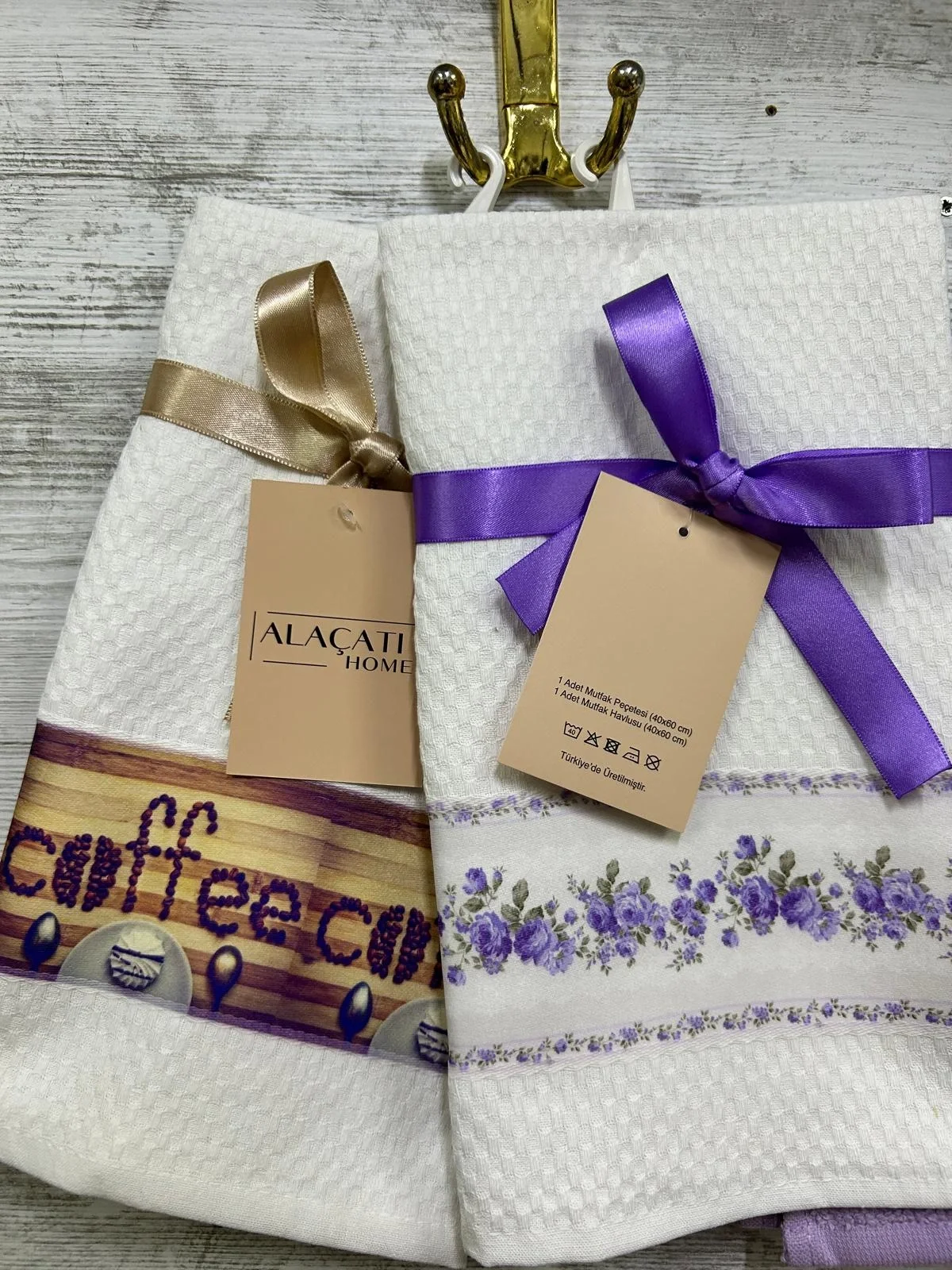 NIVEMESHOME 2 UDS. DELANTAL DE COCINA MODELO SURTIDO CAPPUCCINO-BLANCO