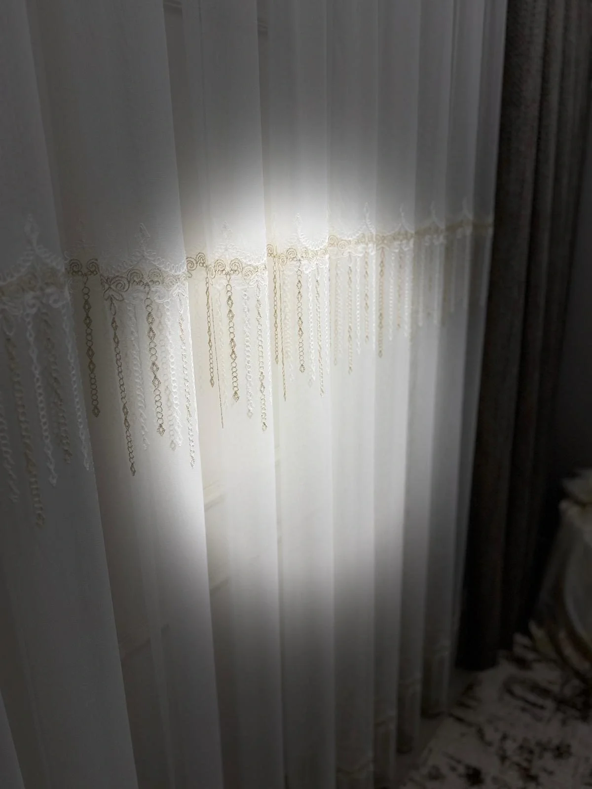 NİVEMESHOME 2571 V -117 REİNA GOLD 1/3 PİLELİ BAMBU TÜL PERDE